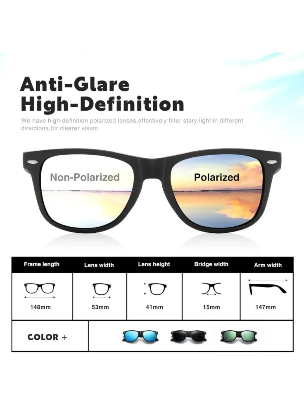 Polarized Retro Sunglasses for Men & Women - UV Protection, Mirror Lens, Perfect